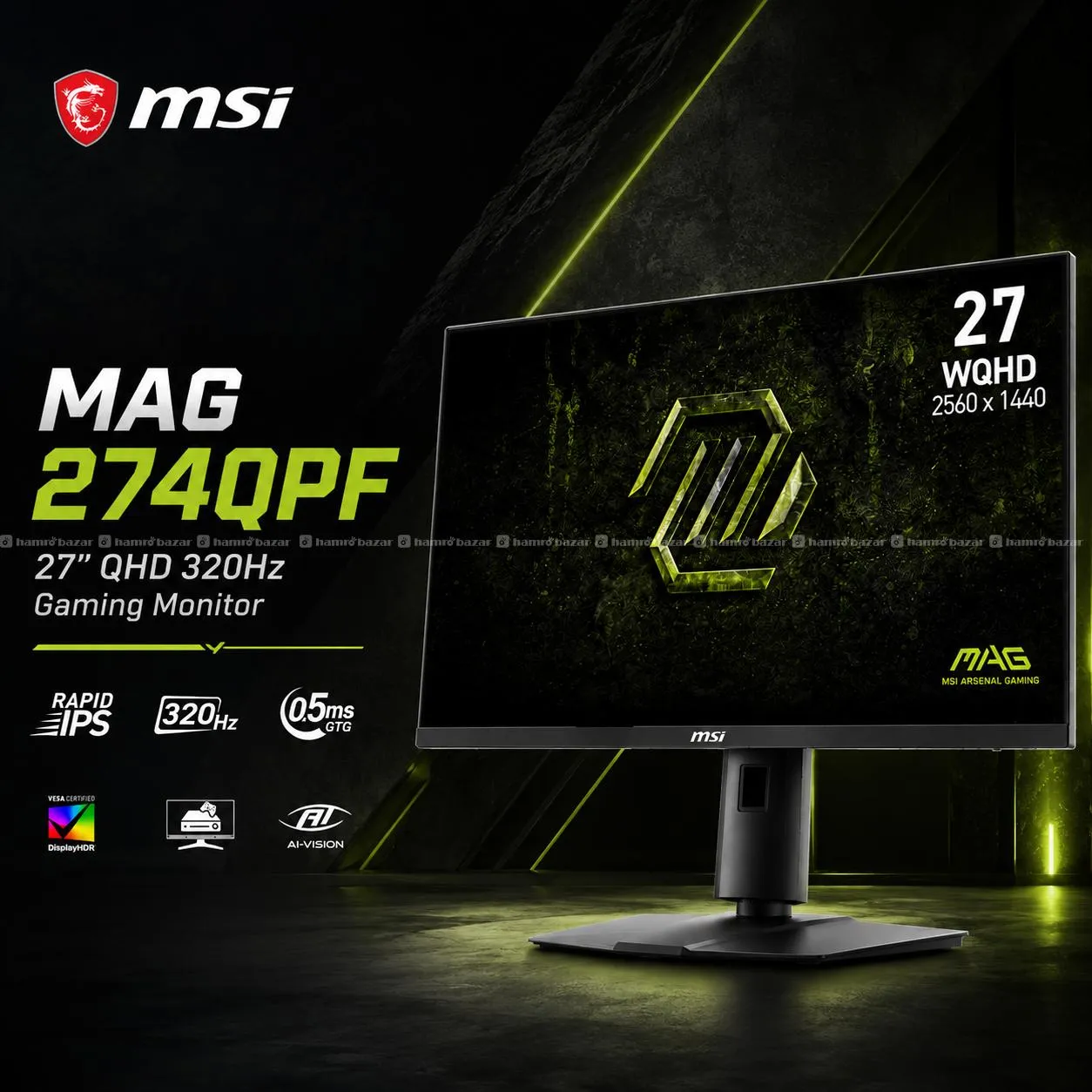 MSI MAG 274QPF X32 - 27″ QHD 320Hz Gaming Monitor