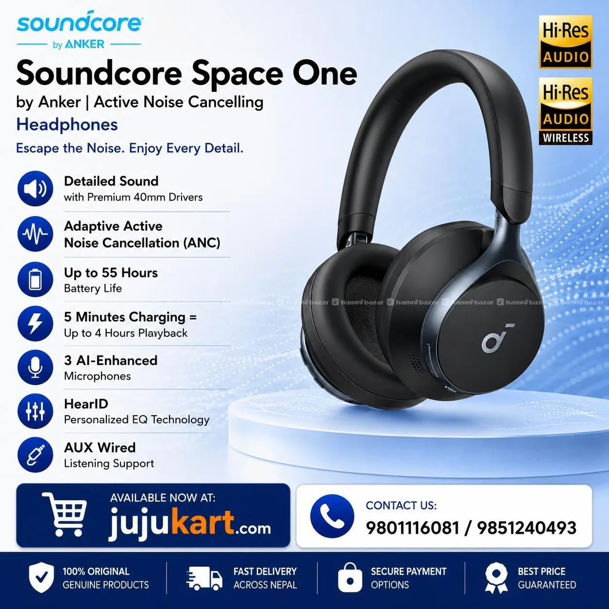 Soundcore Space One by Anker | Wireless Headphones