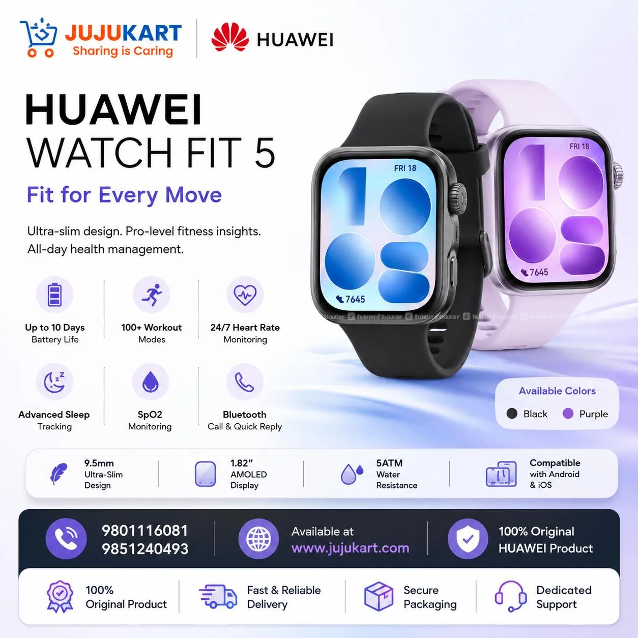 Huawei Watch Fit 5 Smartwatch with AMOLED Display