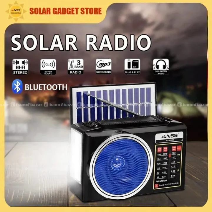 Solar Bluetooth Speaker FM/AM/SW1-6 8Band Radio