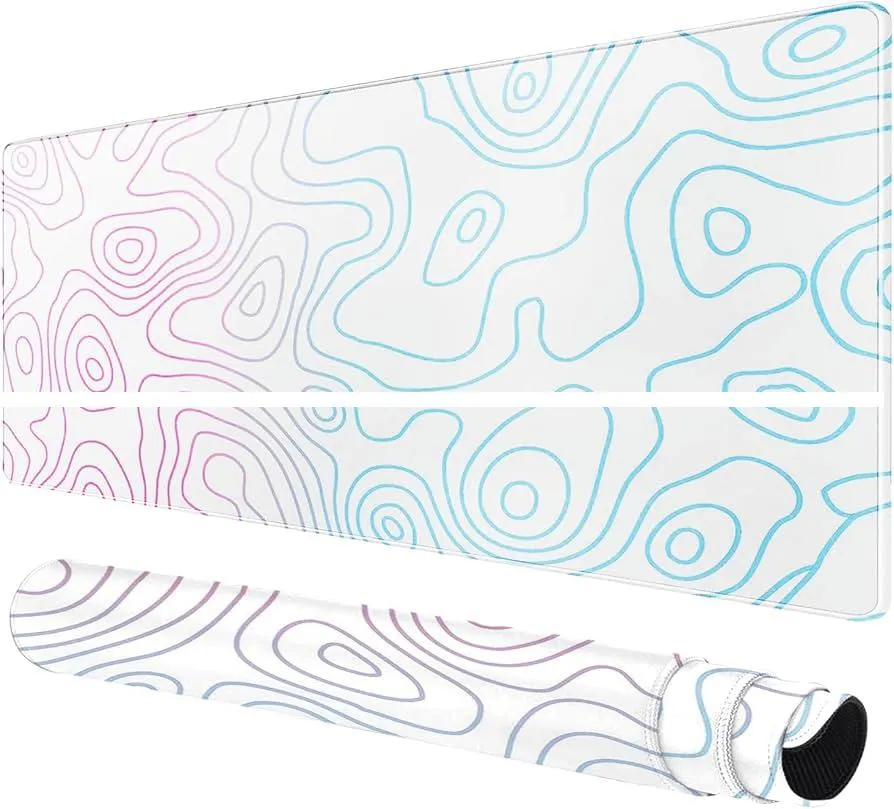 White Gradient Topographic Mousepad
