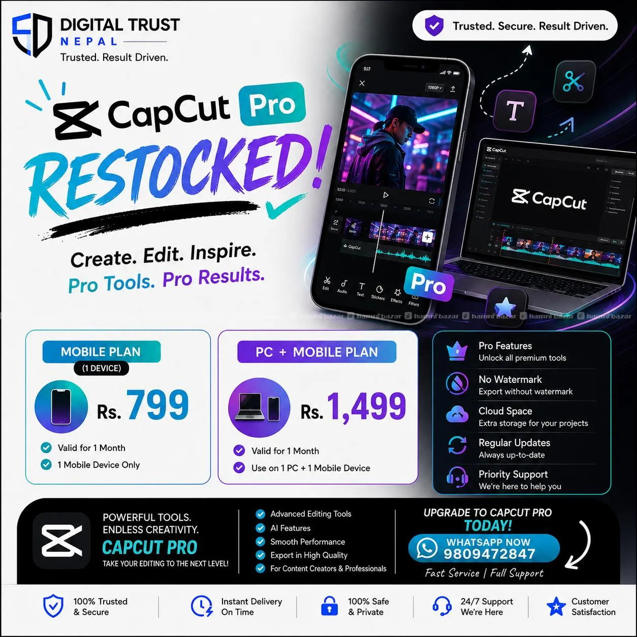 CapCut Pro Subscription Nepal | Mobile & PC
