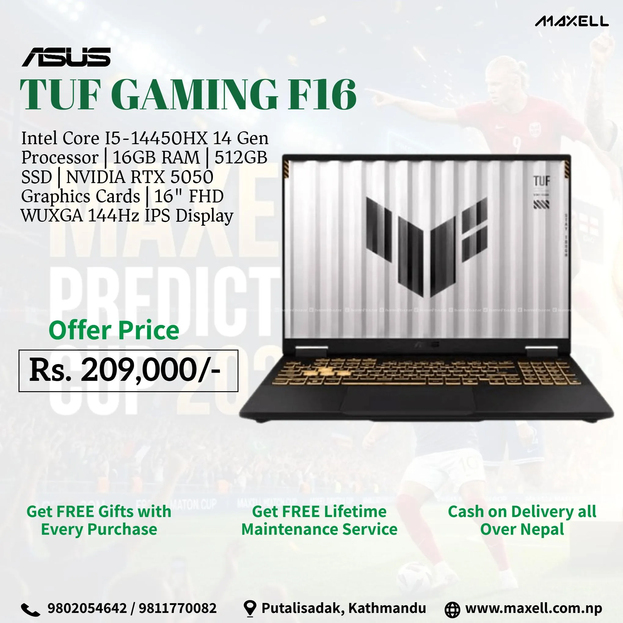 Buy Asus TUF Gaming F16 at Maxell