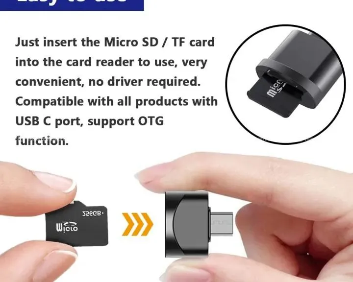 Type C To MicroSD TF Card Reader | USB-C Male To Card Reader Female | Card Reader OTG