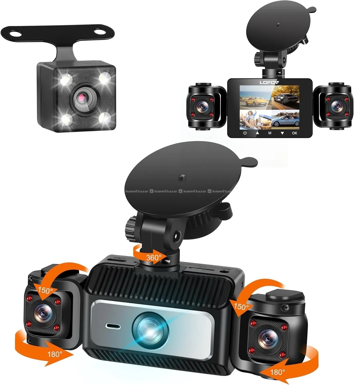 4-Channel 360° Dash Cam FHD 1080P Car Camera