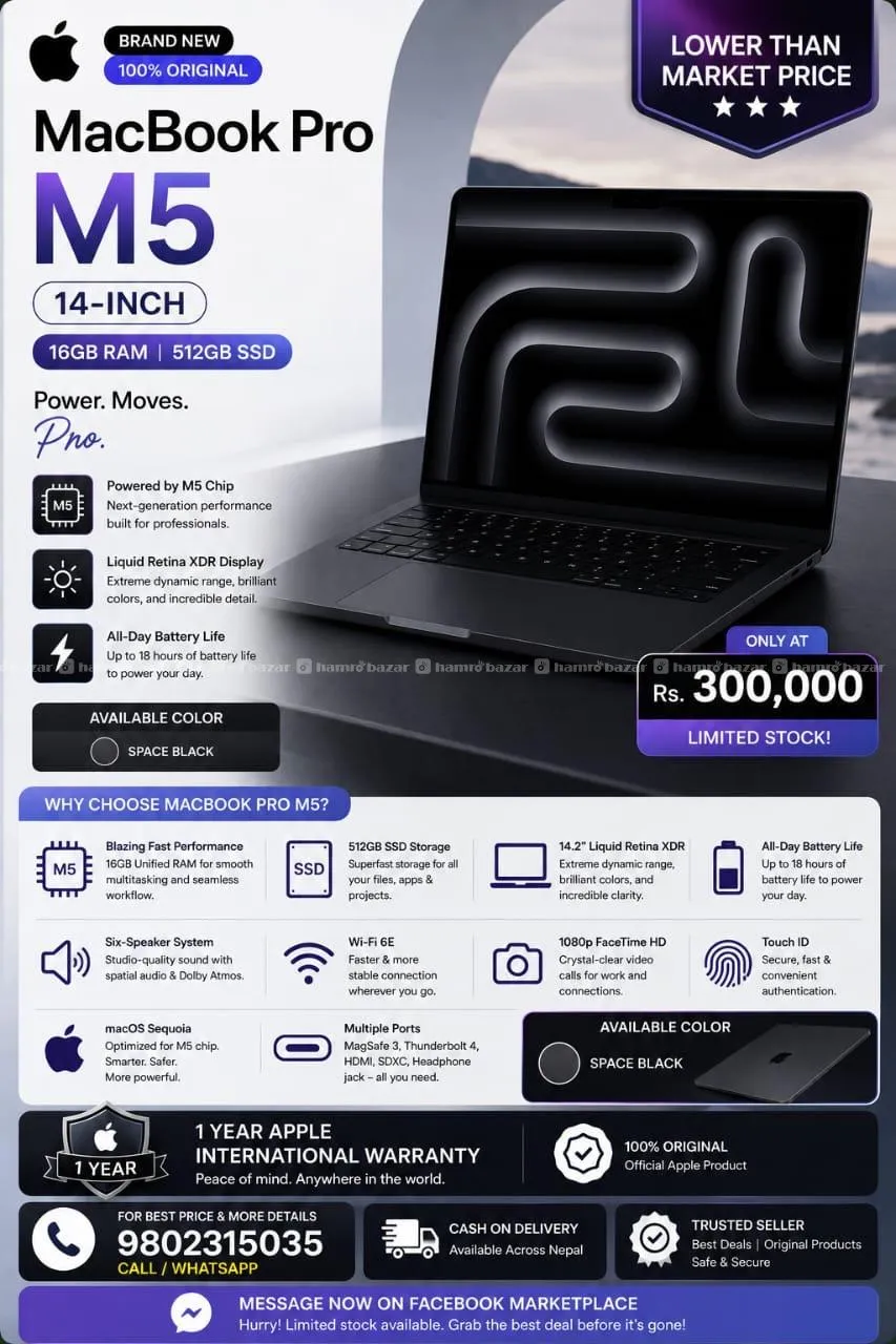 MacBook Pro 14-inch M5 16/512 GB SSD (2025)