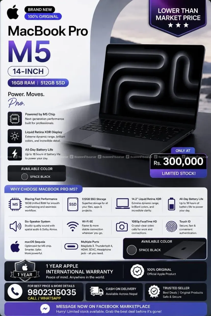 MacBook Pro 14-inch M5 16/512 GB SSD (2025)