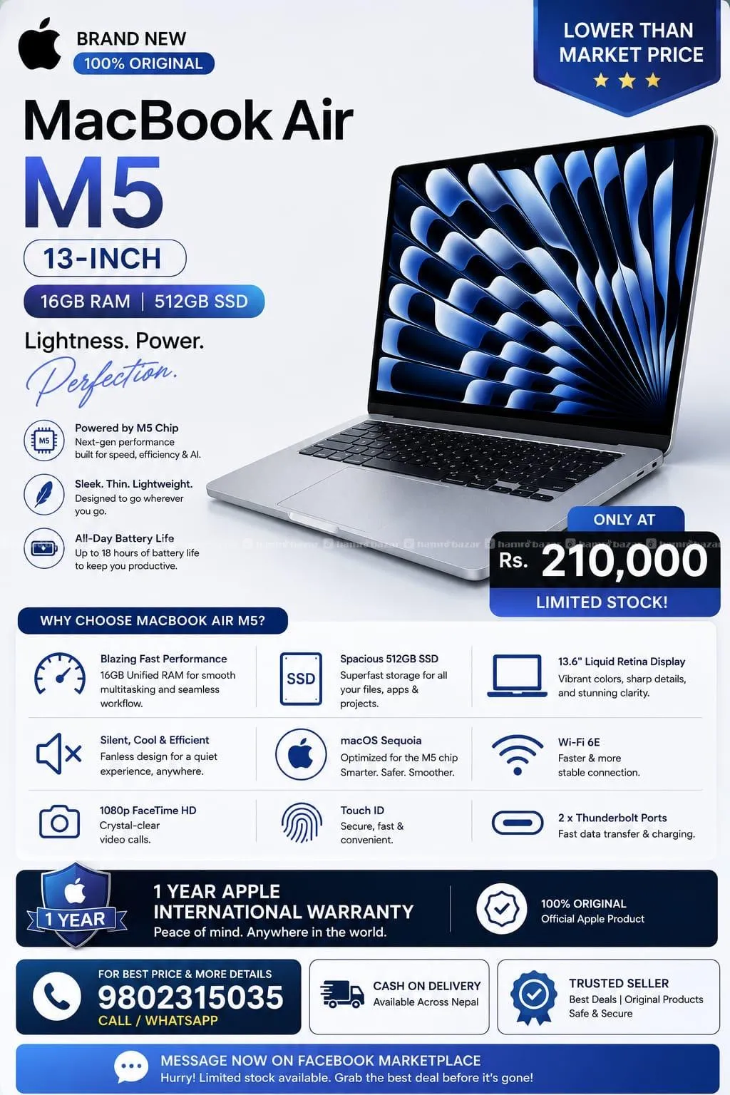 MacBook Air 13-inch M5 16/512 GB SSD (2026)