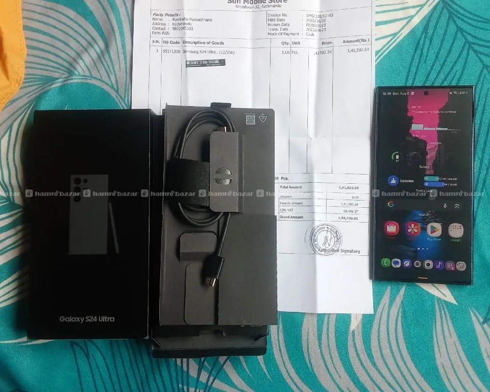 brand new samsung s24 ultra(12-256)vat bill box