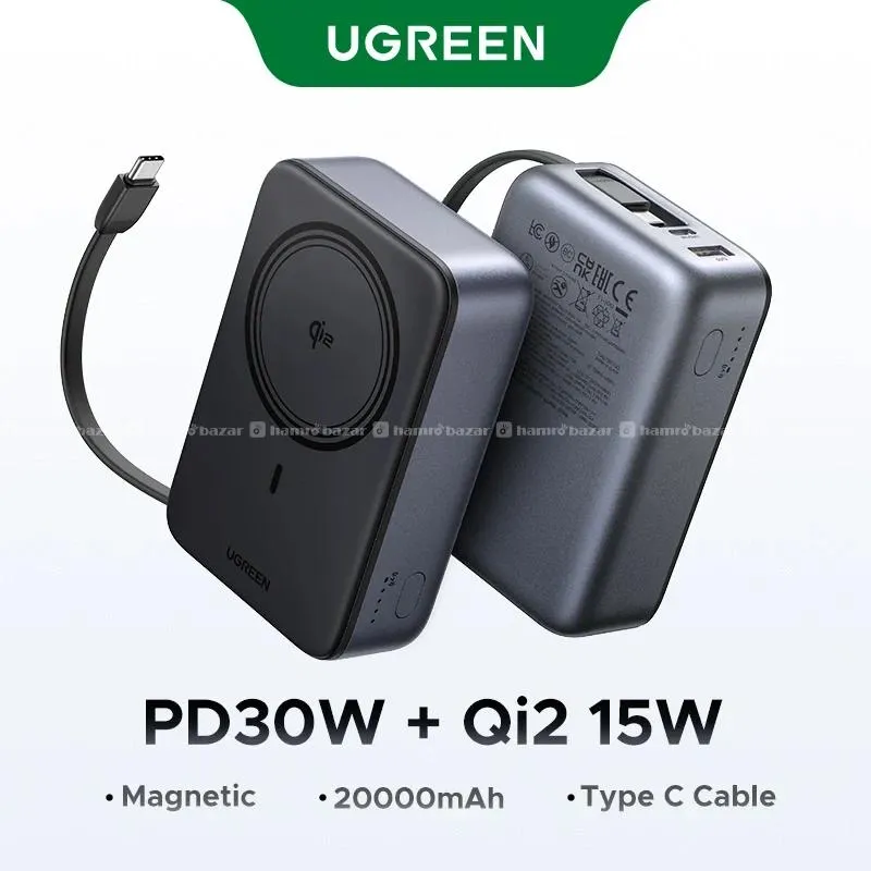 UGREEN 20000mAh Magnetic Power Bank- type-c|55450B