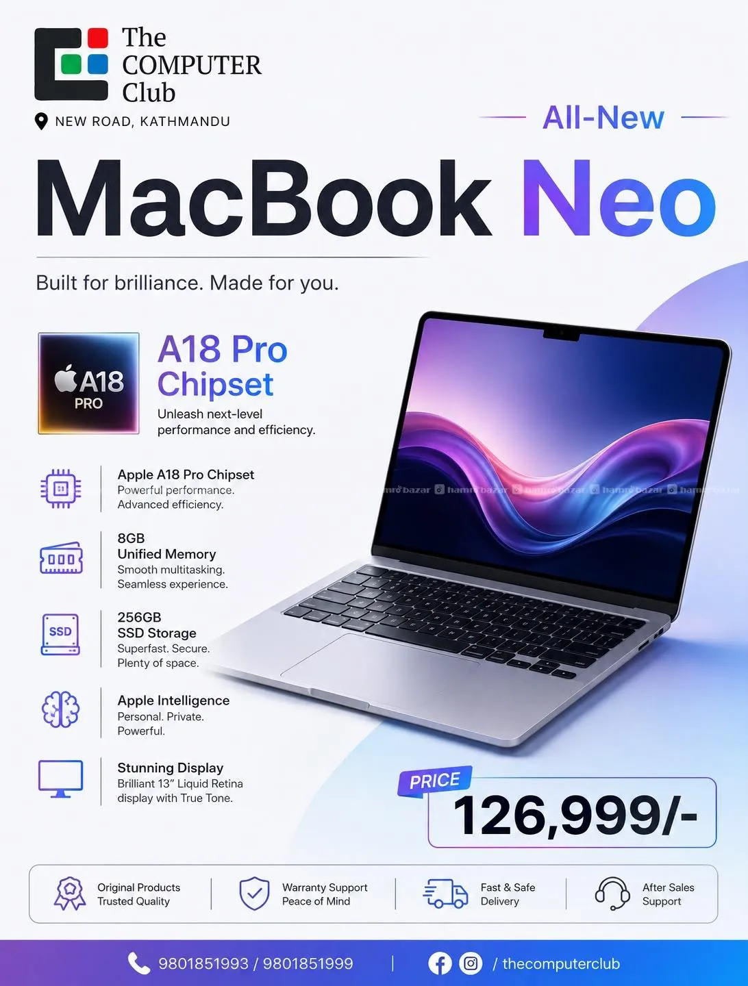APPLE MACBOOK NEO A18 PRO CHIPSET 8/256GB SEAL