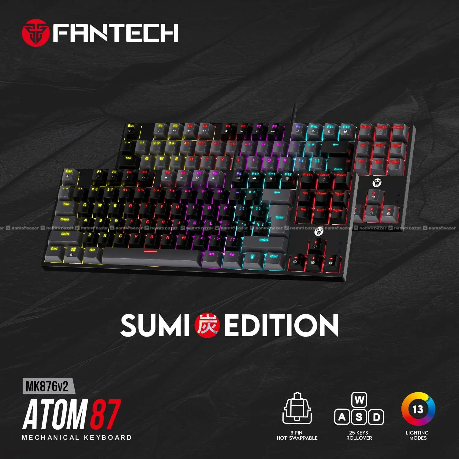 FANTECH ATOM 87 MK876 MECHANICAL GAMING KEYBOARD