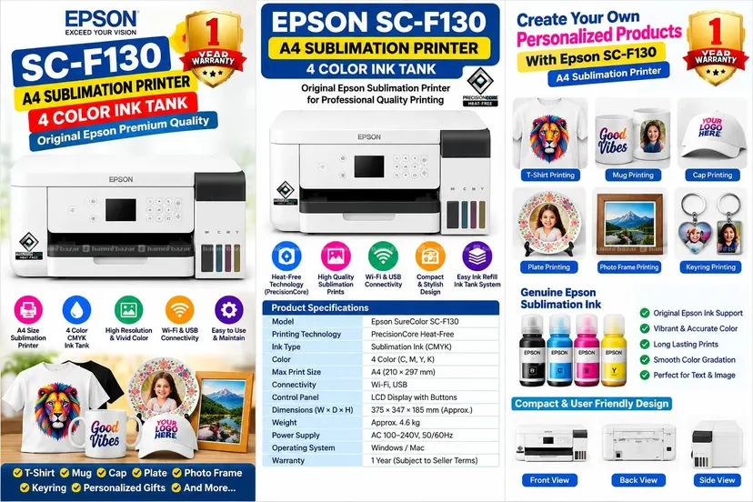 Sublimation Printer F130 Model 4 Color Ink tank