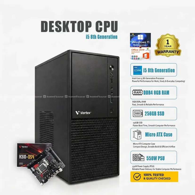 Desktop PC I5 8th Gen | 8gb RAM | 256GB SSD