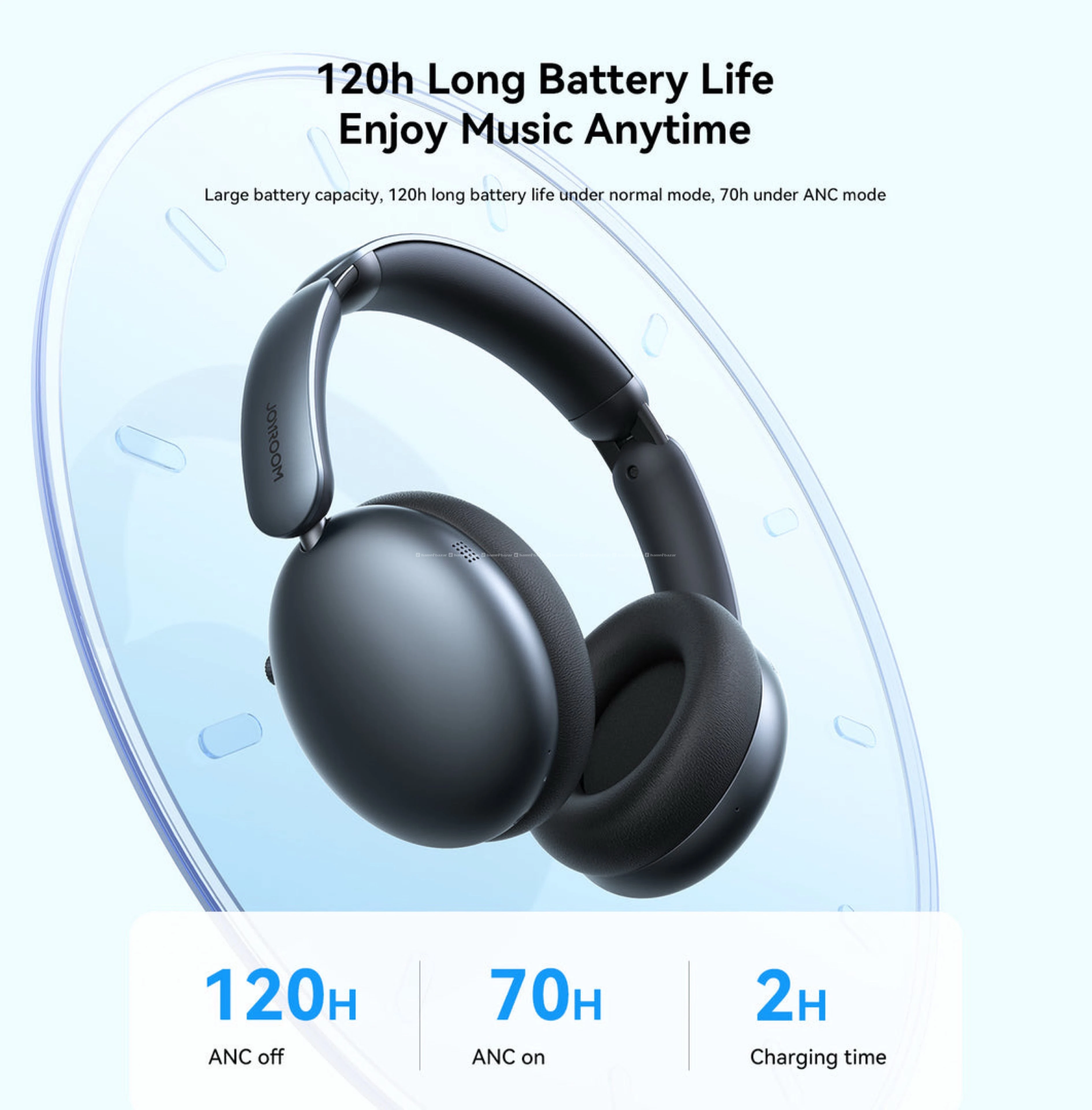 JOYROOM Hybrid ANC Wireless Headphones-Black