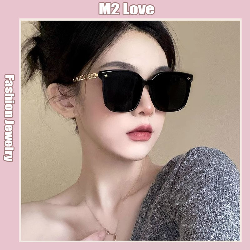 [READY STOCK]Korean Fashionable Metal Square Frame Sunglasses High-grade UV Protection Glasses Spek Mata Hitam