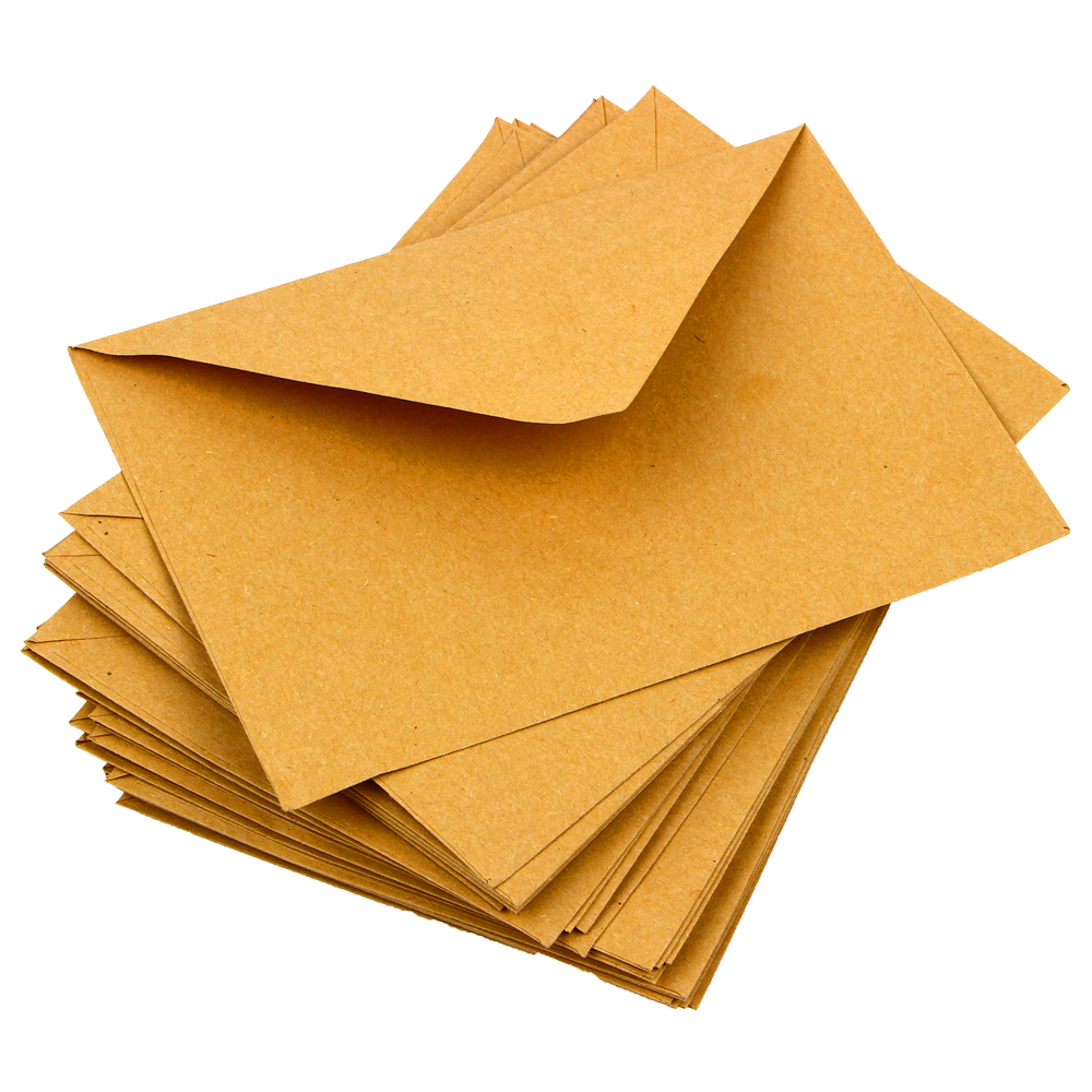 NEW 【Special offer】50Pcs/Lot Classical Brown Kraft Blank Mini Paper Window Envelopes Wedding Invitation Envelope Gift Envelope
