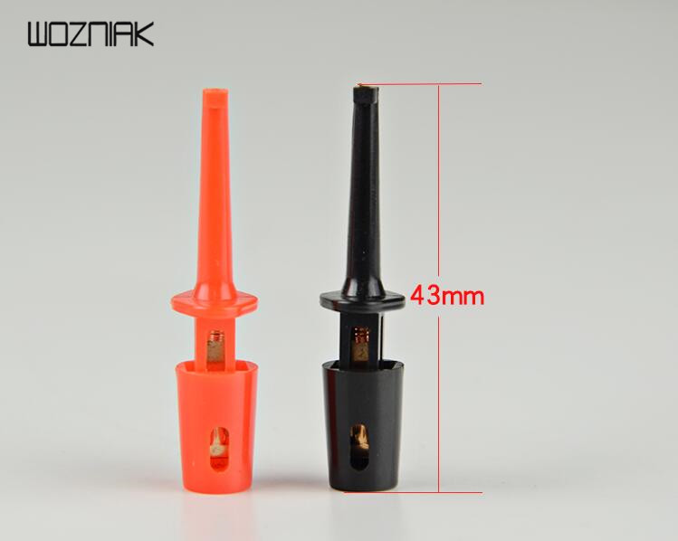 NEW 【Innovative design】2pcs/1lot Multimeter Solder wire Kit Test Hook Clip Electronic Mini Test Probe Set Red Black