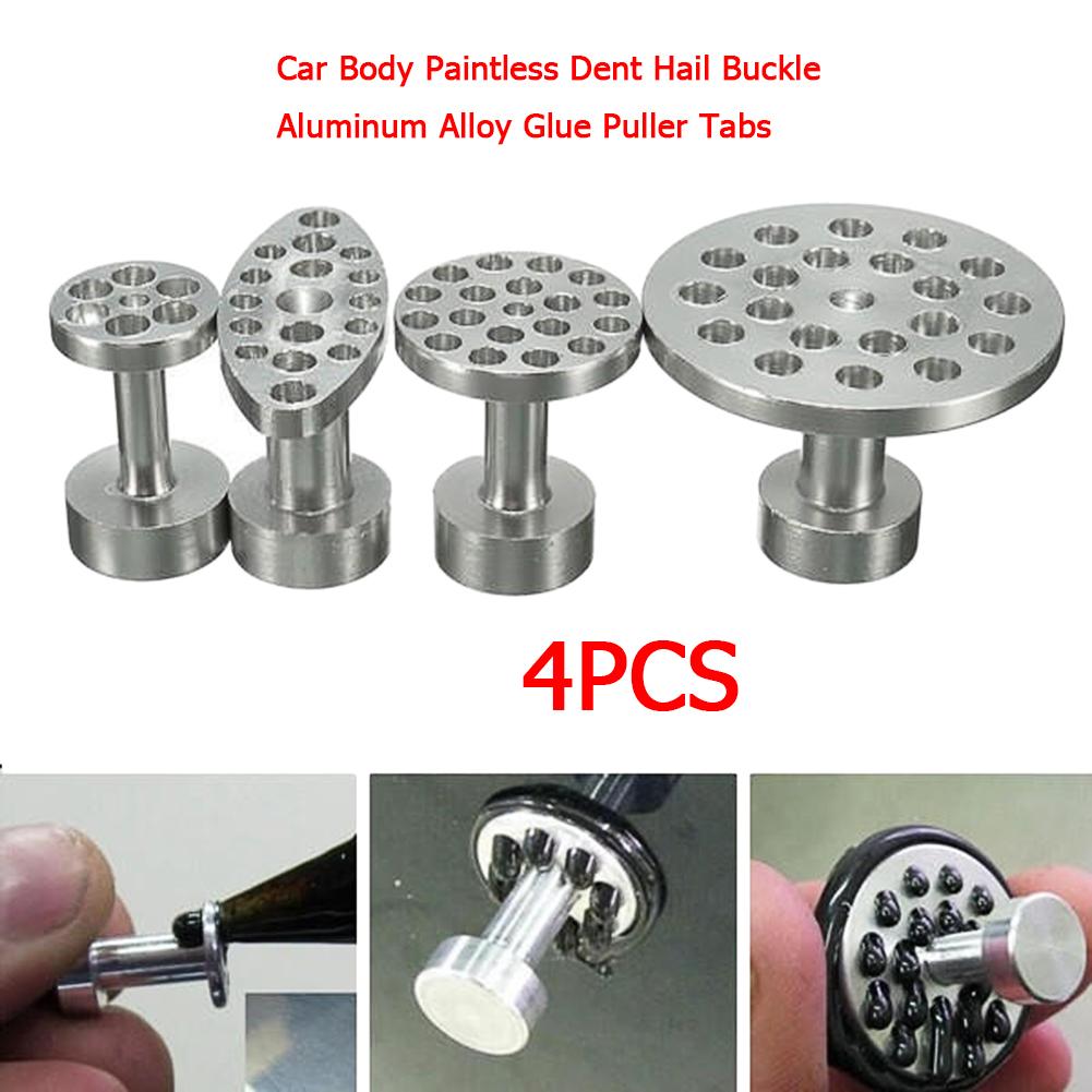 NEW 【Innovative design】4PCS Car Body Paintless Dent Hail Buckle Aluminum Alloy Pull Cap Gasket Auto Sheet Metal Dent Repairer Pit Sheet Metal Tools