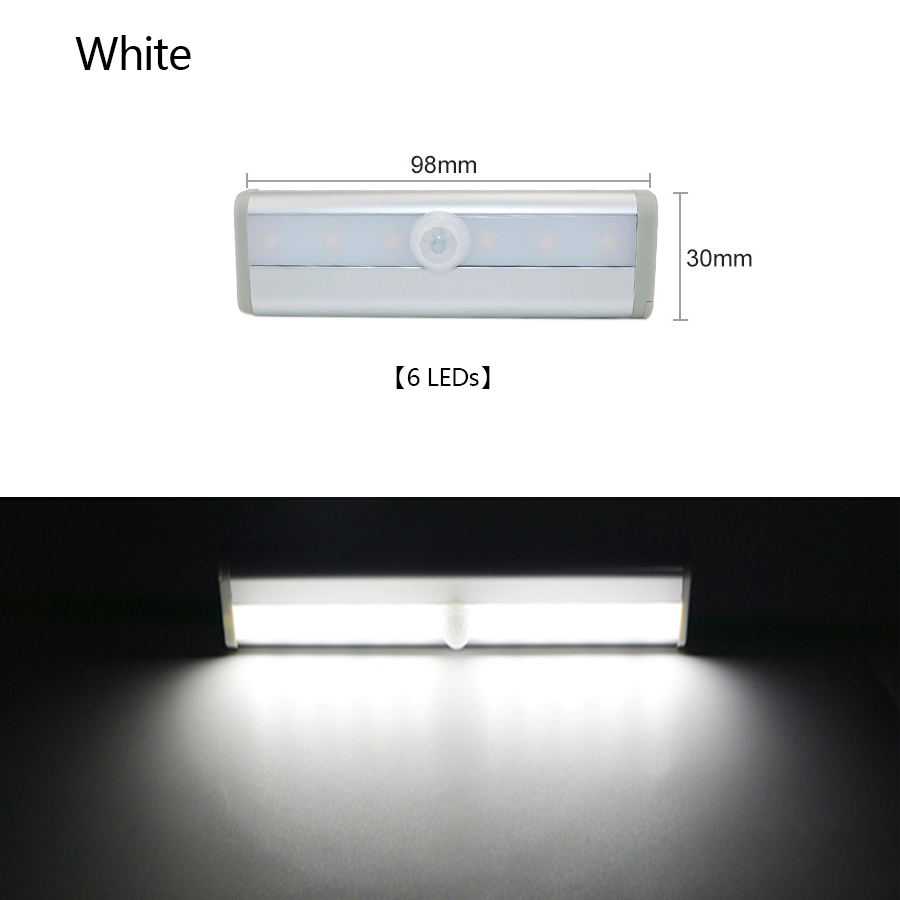 NEW 【Innovative design】Motion Sensor LED Night Light 6 10 LEDs Wireless PIR Lamp Under Cabinet Closet Kitchen Wardrobe Bedroom Emergency Lighting