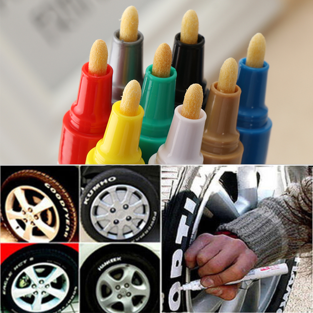 NEW 【Innovative design】1PC Colorful Universal Waterproof Permanent Bicycle Motorcycle Car Tyre Tread Paint Marker Pen Useful Permanent Paint Marker Pen