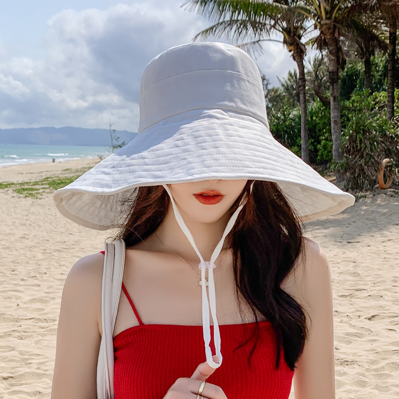 HOT Japan Korea 15cm Wide Brim Sun Hat Women's Spring Summer Foldable Travel Bucket Hat Casual Cotton Fisherman Hat Panama