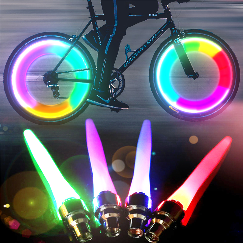 NEW 1pcs Bike Nozzle Lamp Color Night Cycling Mtb Motorcycle Car Kids Balance Bike Tire Wheel Flashing