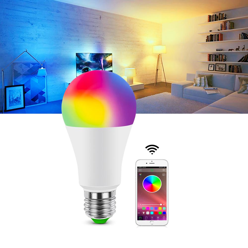 NEW 【Innovative design】Wireless Dimmable LED RGB Night light Bulb 5W-15W 110V 220V Smart lamp Bluetooth Or IR Remote Control Home lights Stage light