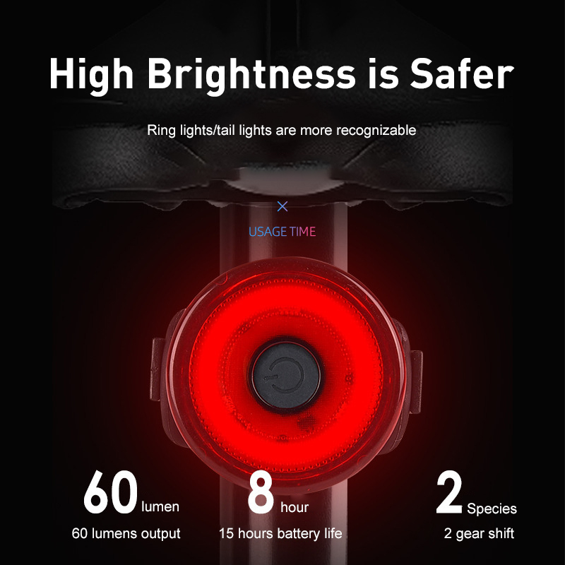 NEW Tail Mountain Bike Set Led Creative Night Braking Sensing Taillights Safety Cycling Equipment