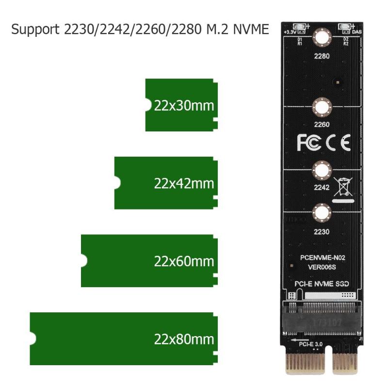 NEW 【7efc9af3】NVME Card PCIE M.2 SSD to PCI-E3.0 1x High Speed Extension M Key NGFF Converter Card for Samsung 960EVO