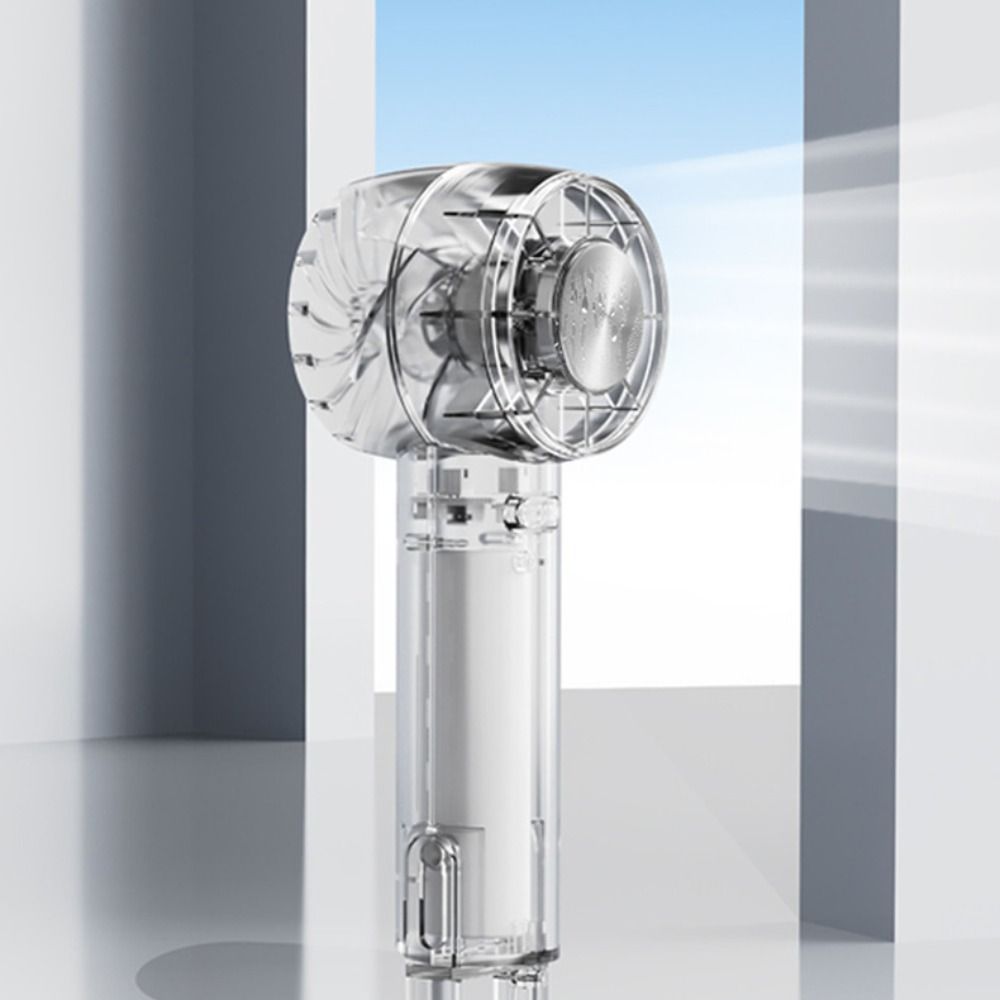 Silent Charging Cooling Fan Transparent Portable Mini Fan 3-Speed Refrigerable Turbo Handheld Fan Travel