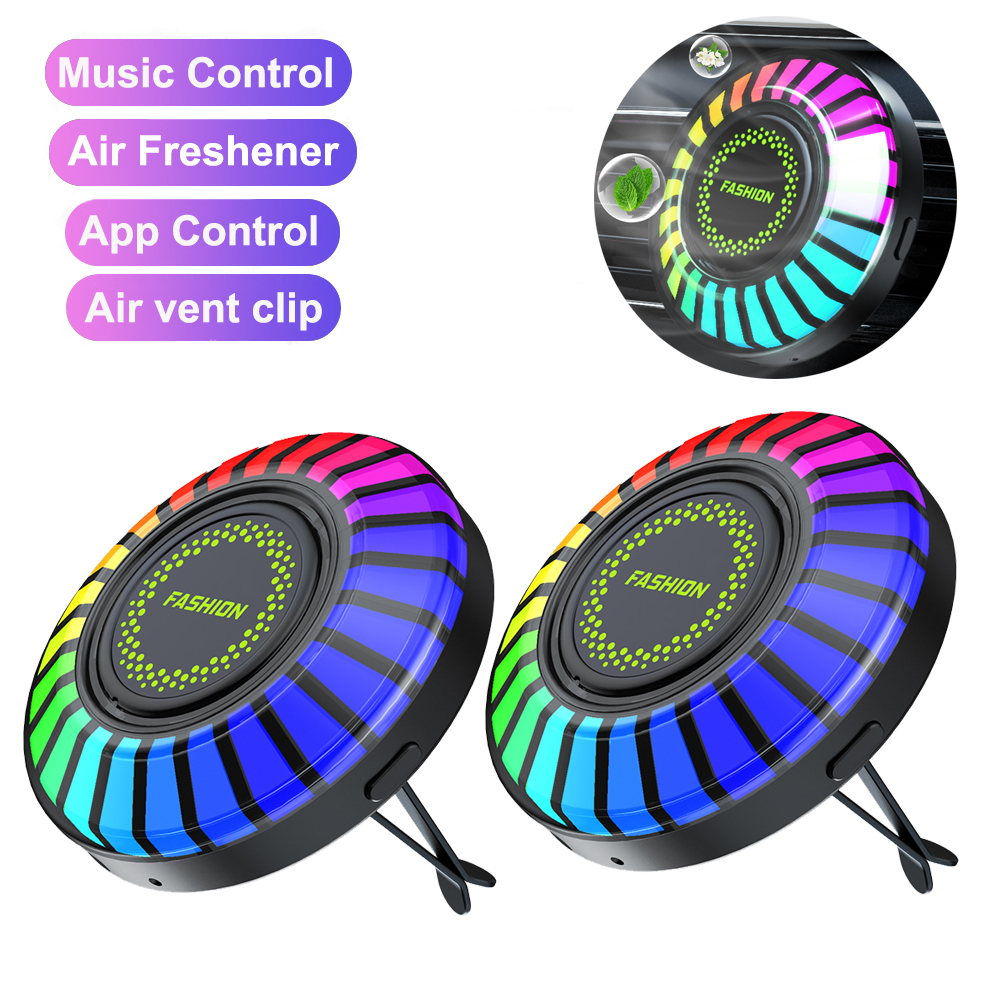 NEW 【Innovative design】Smart Rgb Pickup Lights LED 3d Ambient Lamp Sound Control Music Rhythm Lights Air Freshener For Car Gaming TV Creative Decora
