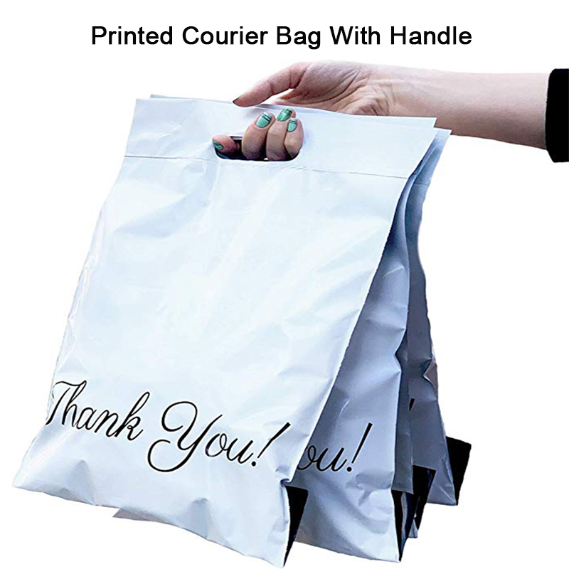 NEW 【Special offer】10pcs Printed Tote Bag Express Bag with handle Courier Bag Self-Seal Adhesive Thick Waterproof Plastic Poly Envelope Mailing Bag
