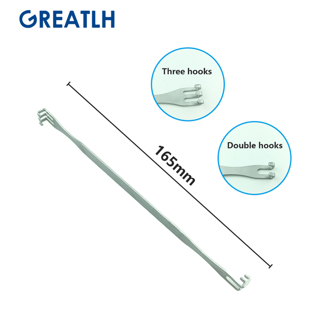 NEW 【Innovative design】1pcs Double Head Eyelid Retractors Pull Hook Stainless Steel Double Eyelid Tool Ophthalmic Instrument
