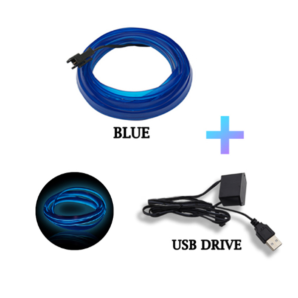 1M 3M 5M Car Fiber Optic LED Strip Atmosphere Light for Flexible AUTO Interior Lamp Party Decoration Lights Neon Strips 5V USB