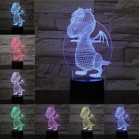NEW 【Innovative design】Western Flying Dinosaur 3D Table Lamp LED Touch Remote Base Night Light Holiday Creative Animal Boy Present Atmosphere Lighting