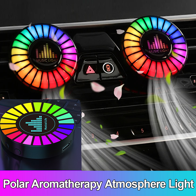 NEW 【Innovative design】Smart Rgb Pickup Lights Led 3d Ambient Lamp Sound Control Music Rhythm Lights Air Freshener For Car Gaming Tv Creative Decora