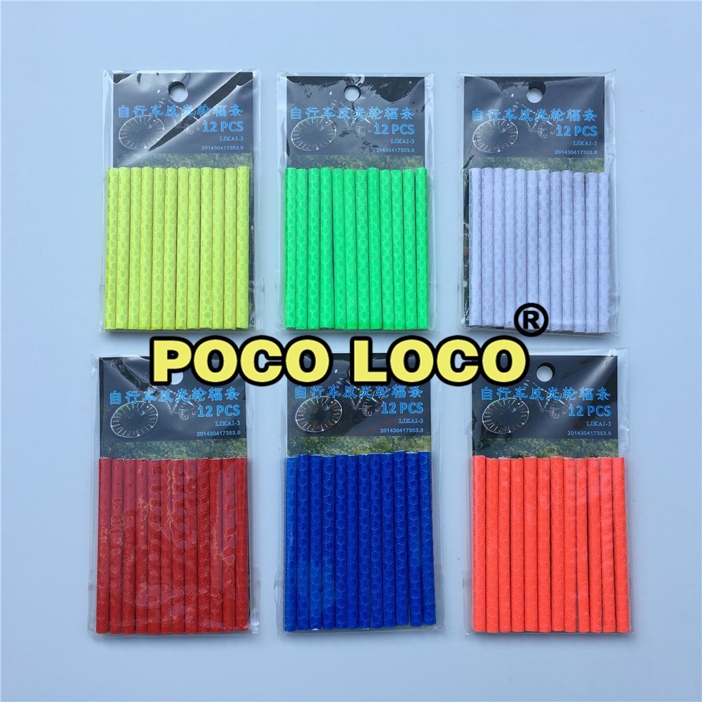 NEW 【Special offer】12pcs/lot Waterproof Bicycle Spokes Reflectors Bike Wheel Tube Rim Colorful Reflective Spoke Clips Warning Stripe