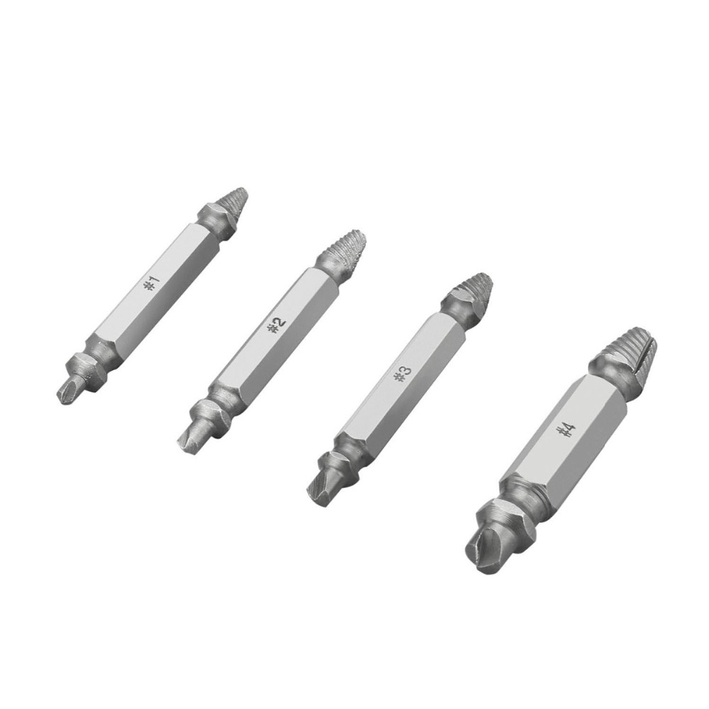 NEW 【Innovative design】4pcs/setHSS Titanium Plated High Speed Steel Double Head Breakage Screw Extractor Remove Broken Bolt Tool Quickly