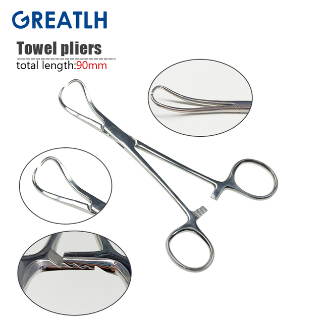 NEW 【Innovative design】1pcs Stainless Steel Towel Clamp Pointed Fixed Cloth Towel Plus Surgical Cloth Pliers Veterinary Surgery Tools 6types Optional