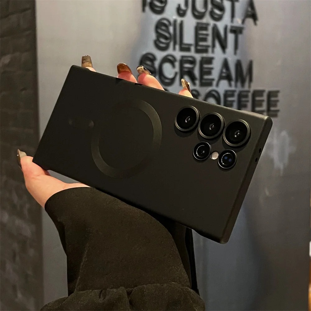 NEW HODON Luxury Plating Soft Phone Cases For Samsung Galaxy S25 S24 S22 S21 S20 Ultra S21 S22 S23 S24 Plus MagSafe Case With Lens Film Magnetic Transparent Cover