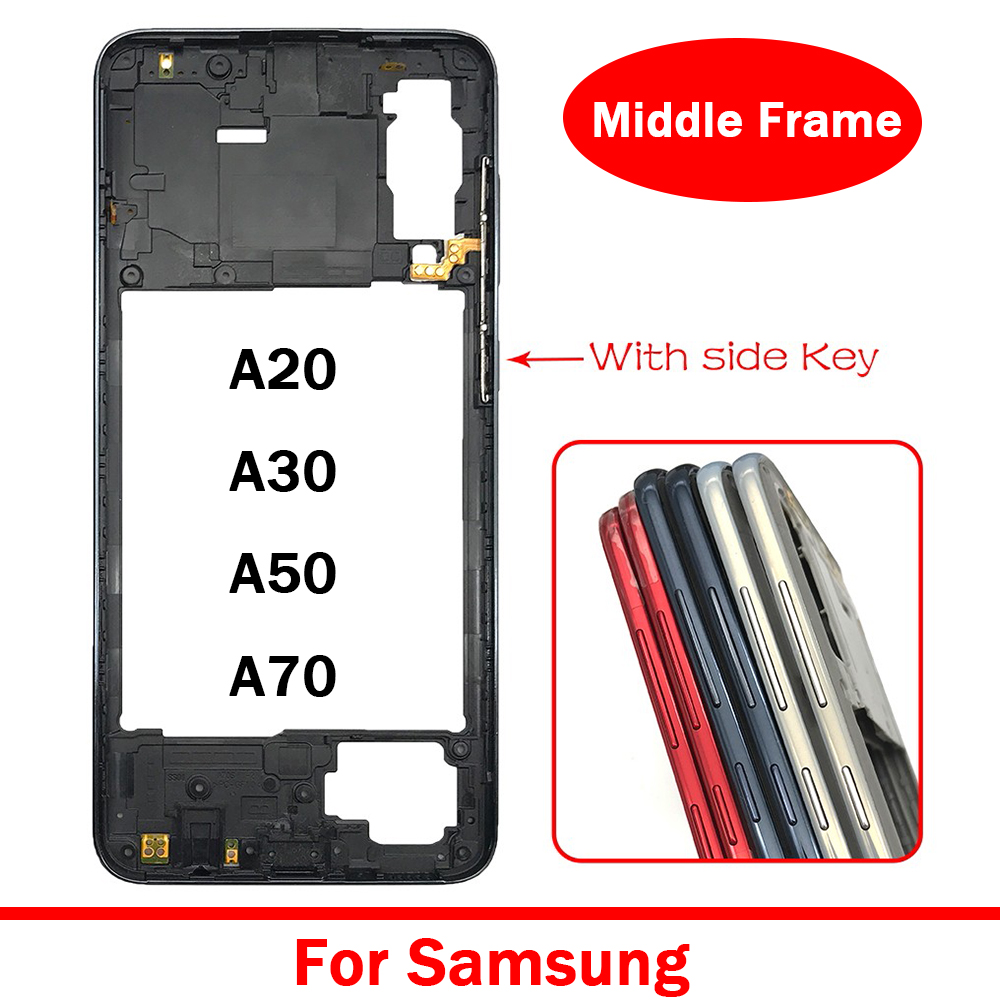 NEW 【Special offer】Middle Frame For Samsung A20 A30 A50 A70 With Volume Button Front Housing Middle Bezel Chassis Shell