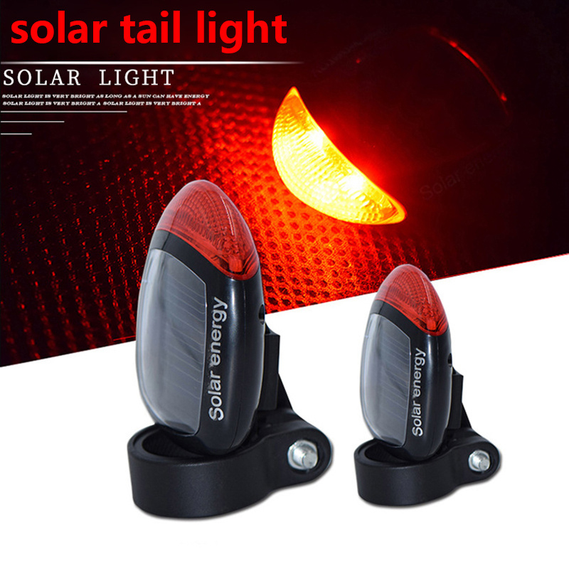 NEW Solar Bike Taillight Solar Power Energy Led Rear Safety Accessories Riding Equipment
