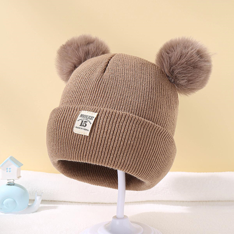 【Shop Now and Save】 Cute Winter Hat Solid Color Wool Knitted Bonnet Bebe Newborn Baby Hat Pompom For Kids Boys Girls Children Warm Cap Nicle