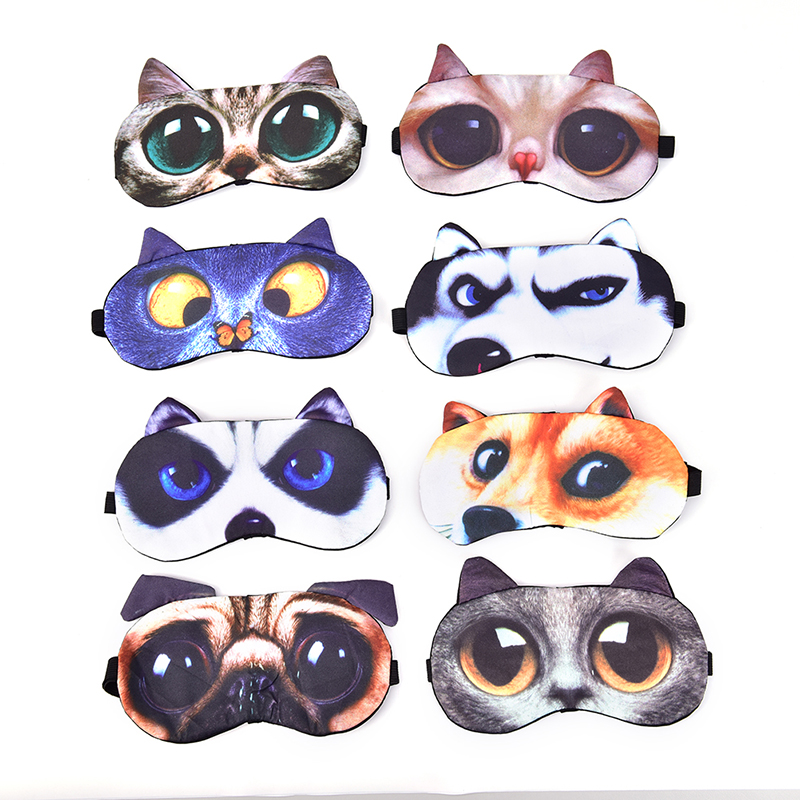 Eye Mask Female Eye Mask Soft Eye Mask Cute Trend [Hottest] Cat Dog Sleep Eye Mask Natural Sleep Eye Mask Men's Sleep Eye Mask