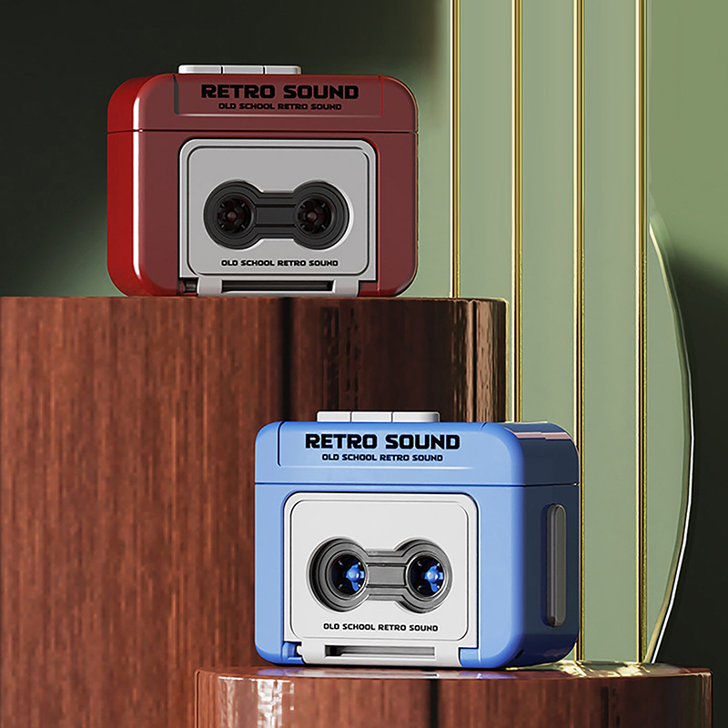 【Big-promotion】 Portable Vintage Mini Tape Recorder Keychain Can Record And Music Funny Keyring QUANYIN