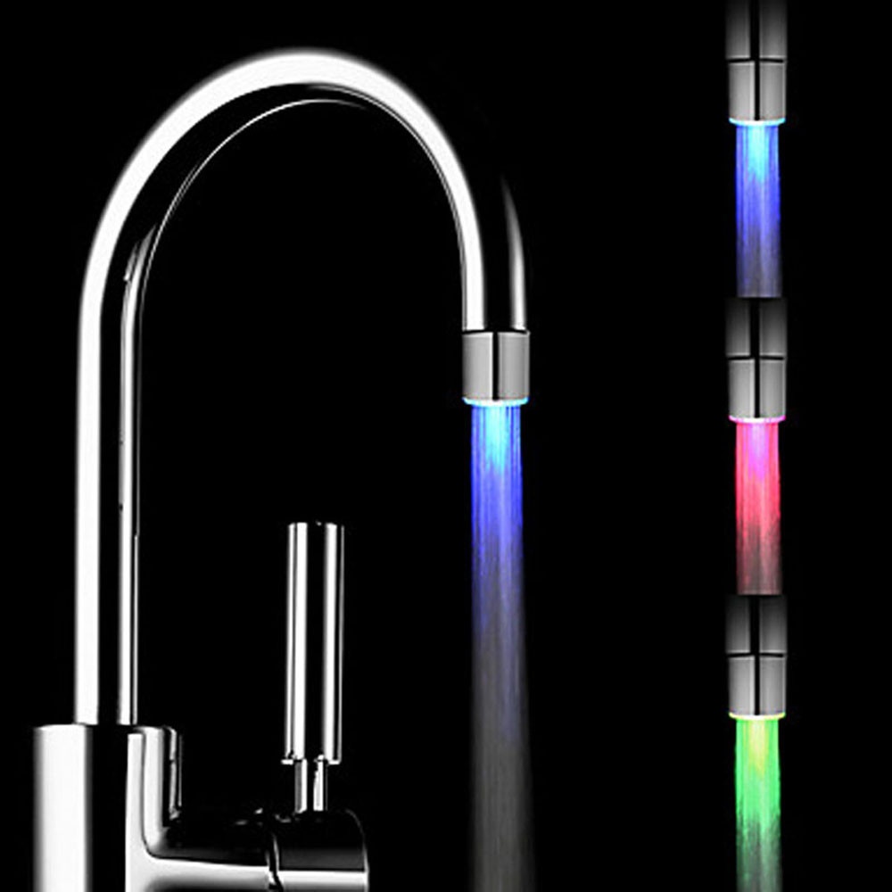 NEW 【Innovative design】Temperature Sensor 3 Color Kitchen Water Tap Faucet Glow Shower LED Light Glow LED Light for Kitc Hotel Restaurant Most Popular