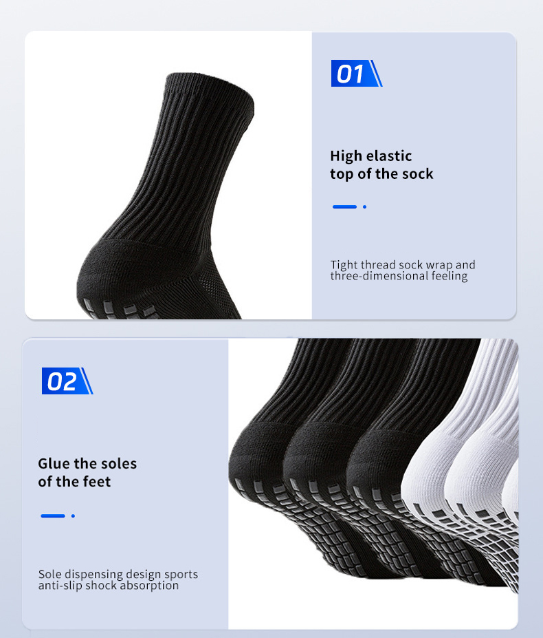 Bizzy 1/4 Pairs Men Women Non Slip Soccer Socks Soft Comfortable Towel Bottom Sweat Absorbing Breathable Basketball Rugby Sports Socks