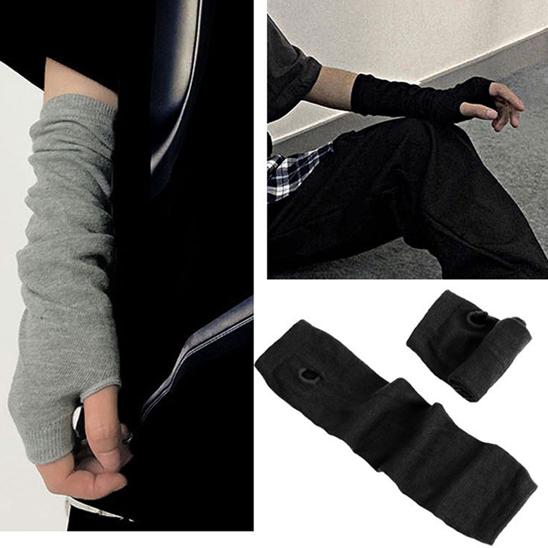 【100%-New】 INS Spring Summer Sports Long Ninja Knitted Gloves Emo Women's Sleeves Y2K Men's Fashion Half Finger Arm Warmer Oversleeve