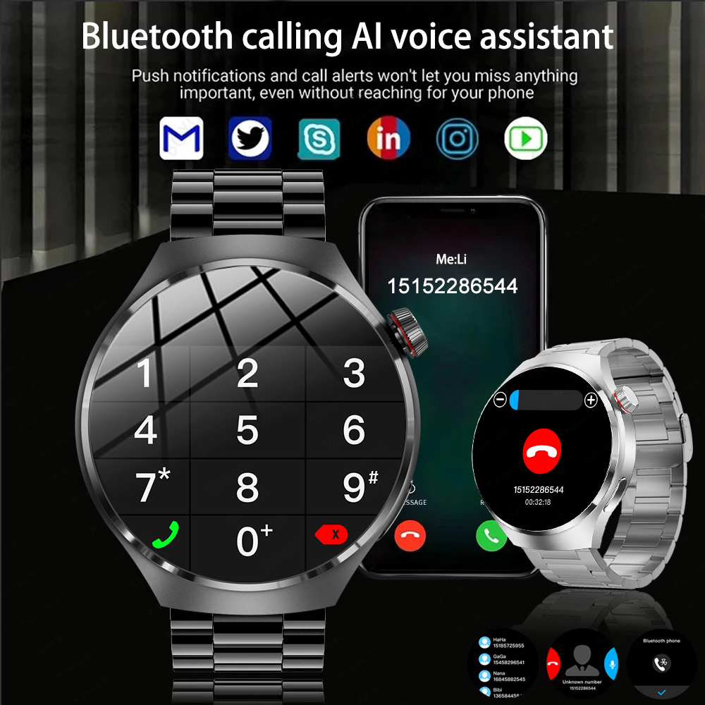 2024 New Model For Watch 4 Pro + Original AMOLED HD Screen NFC Sports Tracker Professional Edition BT Call Men smartwatch